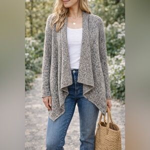 Michael Stars Gray Marled Waterfall Cardigan